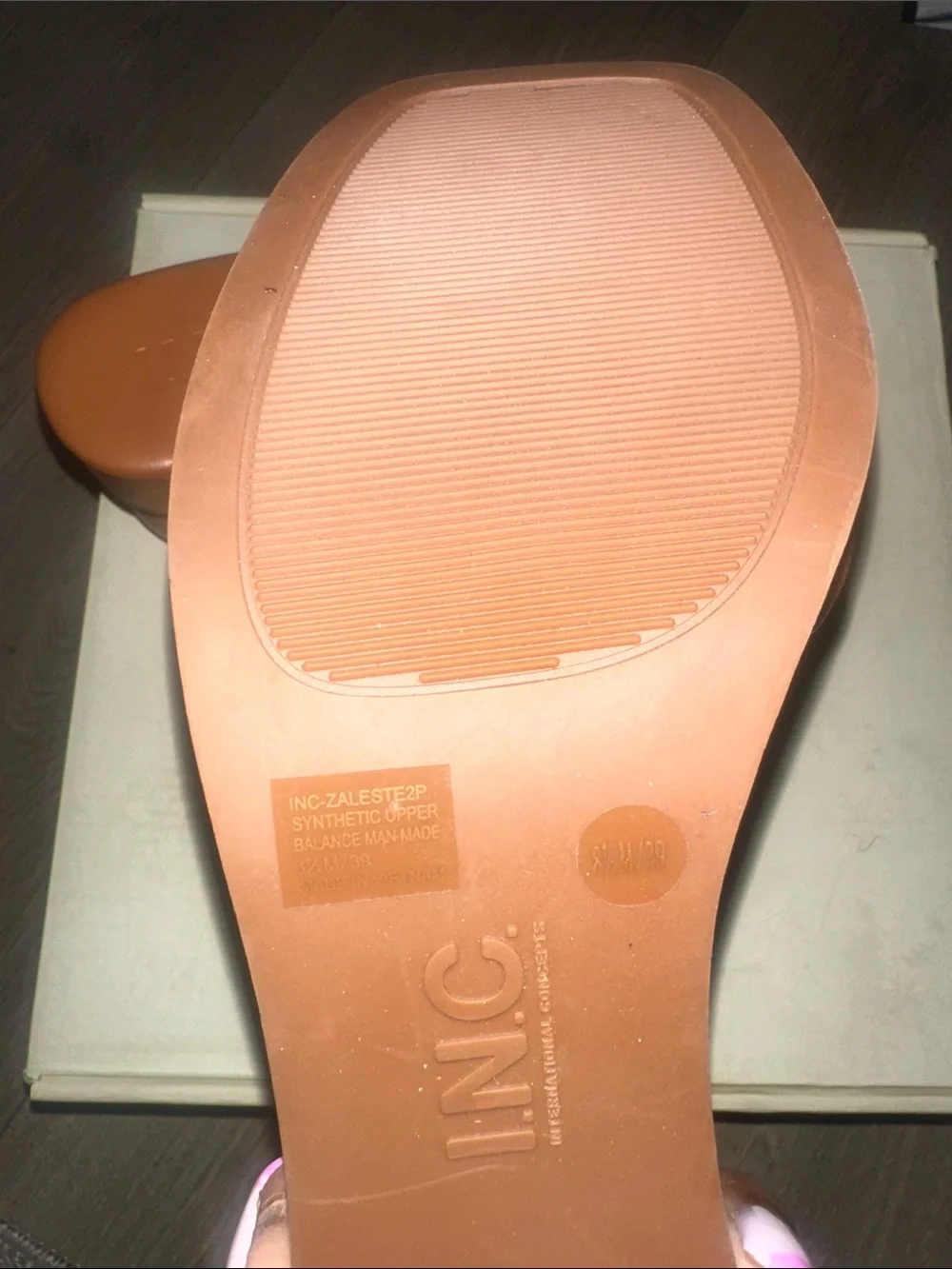 I.N.C Braided Slide Sandals in Cognac - Women